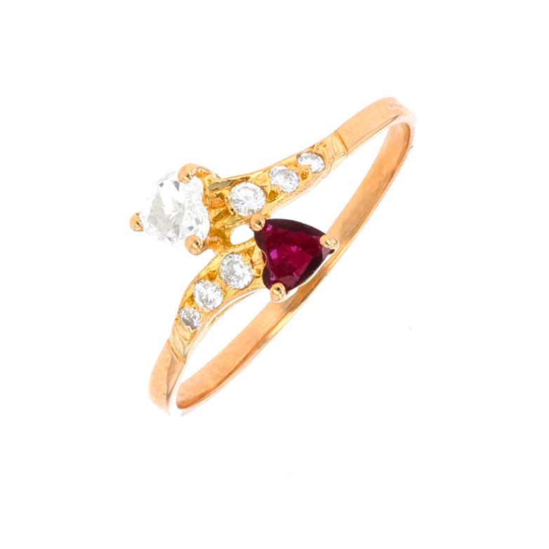 Ring Toi & Moi ruby 0.11...