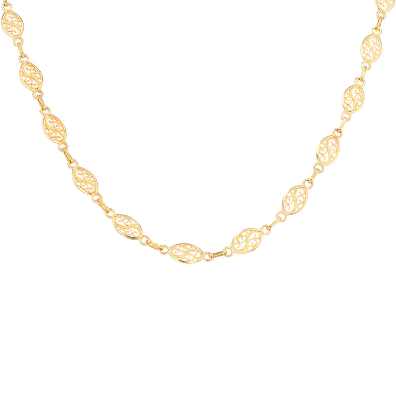 Yellow gold filigree mesh...