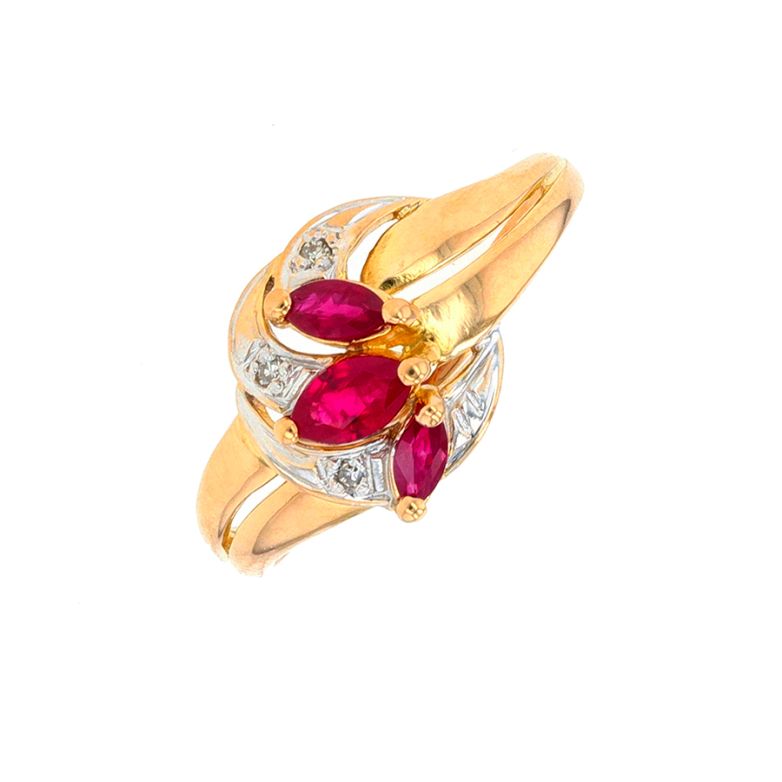 Bague rubis 0.30 carat et...