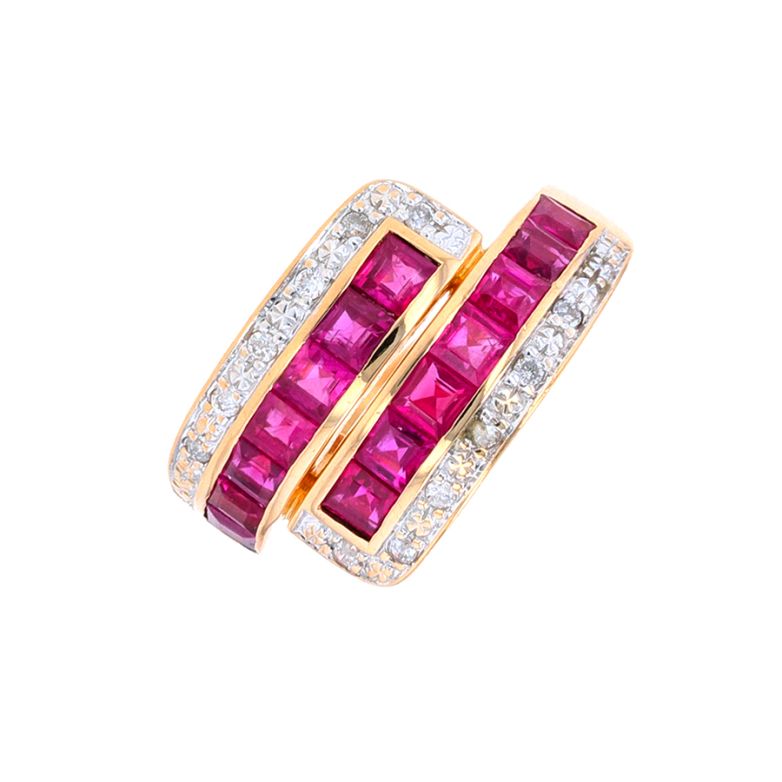 Ring synthetic rubies 1.54...
