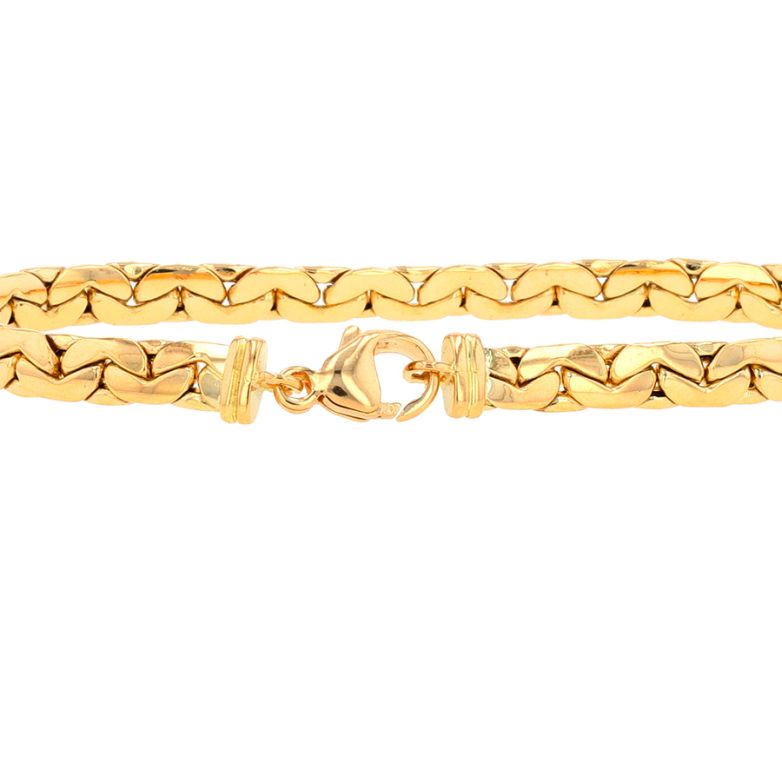 Yellow gold bean stitch...