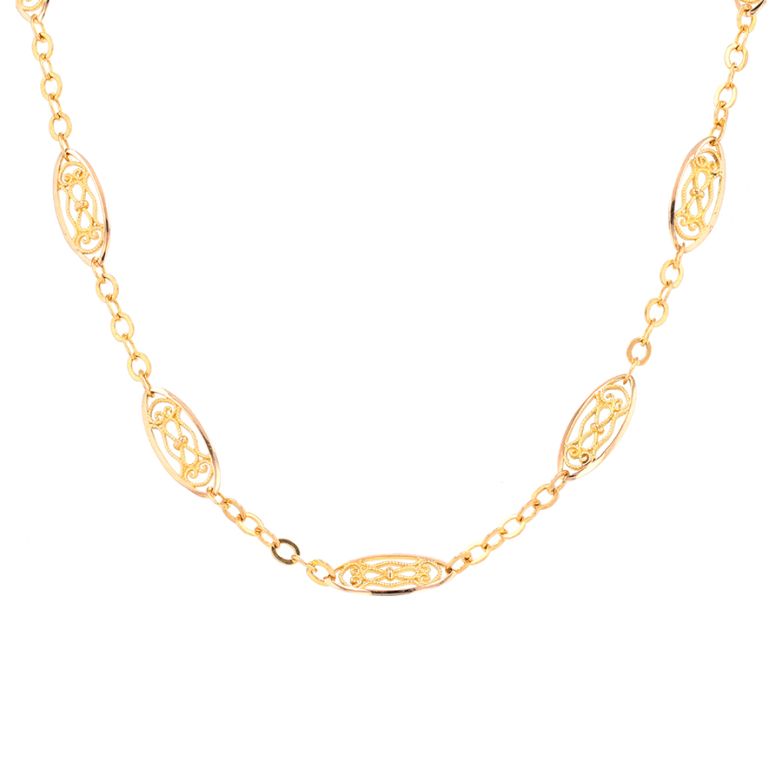 Yellow gold filigree mesh...