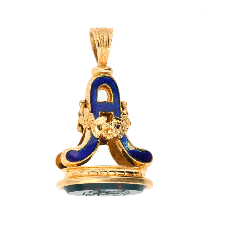 Vintage pendant seal enamel...