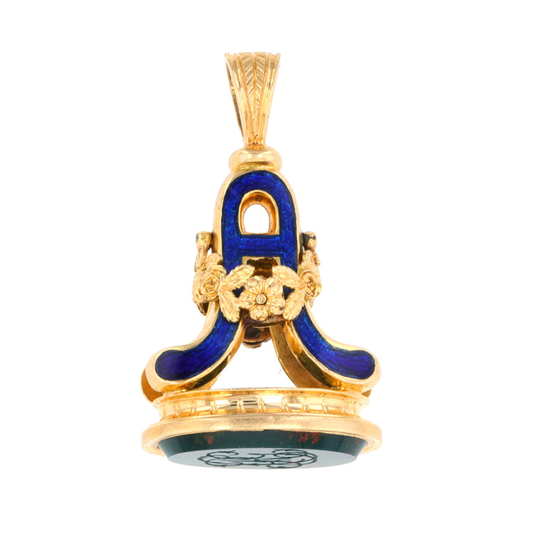Vintage pendant seal enamel...