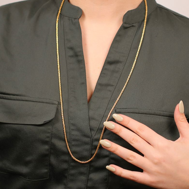 Yellow Gold Palm Leaf Chain...