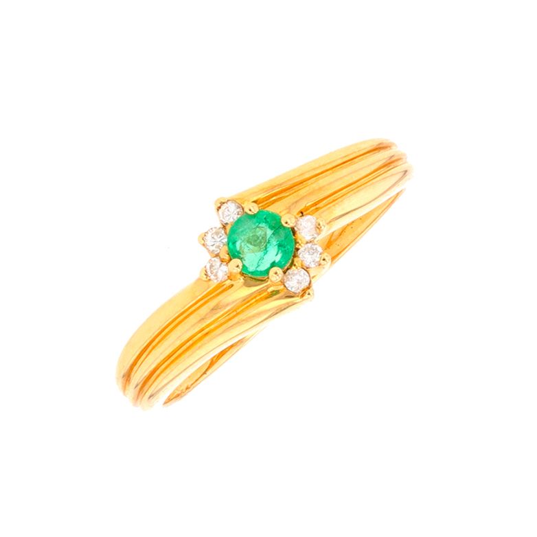 Ring emerald 0.18 carat and...