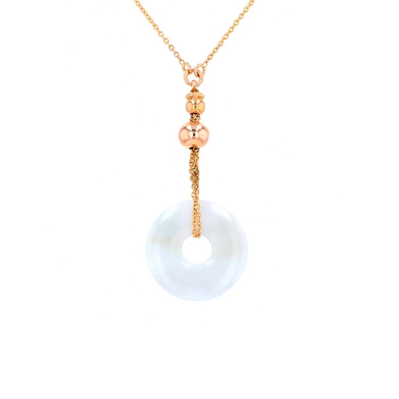 Necklace white jade yellow...