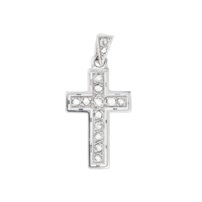Vintage diamond rose cross...