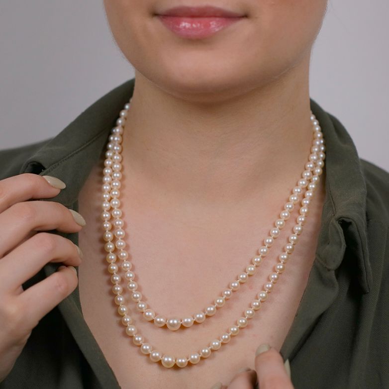 Double strand yellow gold...