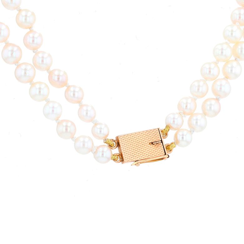 Double strand yellow gold...