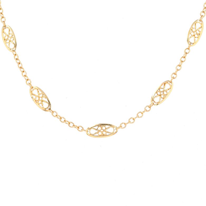Yellow gold filigree mesh...
