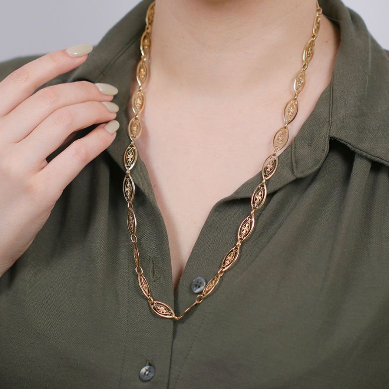 Collier maille filigrane or...