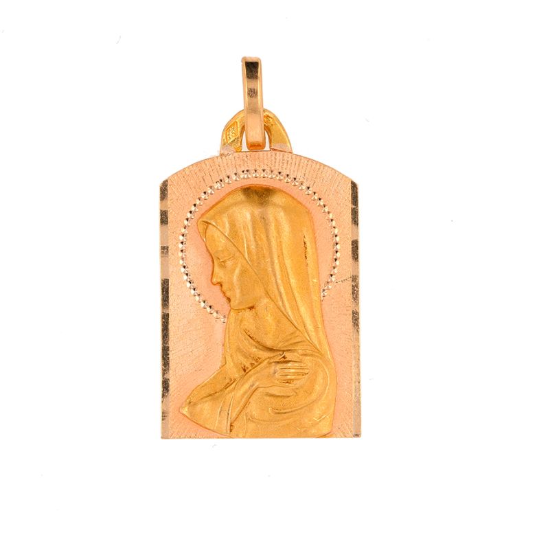 Virgin Mary medal yellow...
