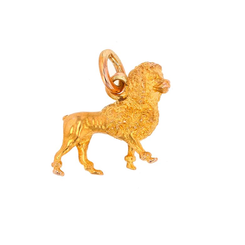 Yellow gold poodle pendant...