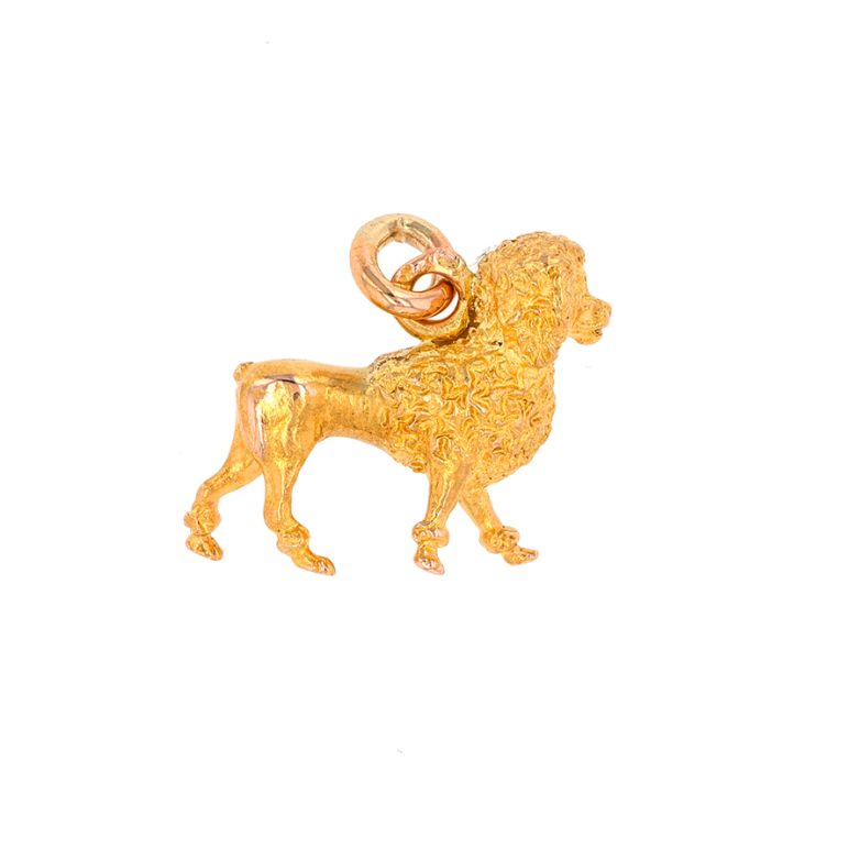 Yellow gold poodle pendant...