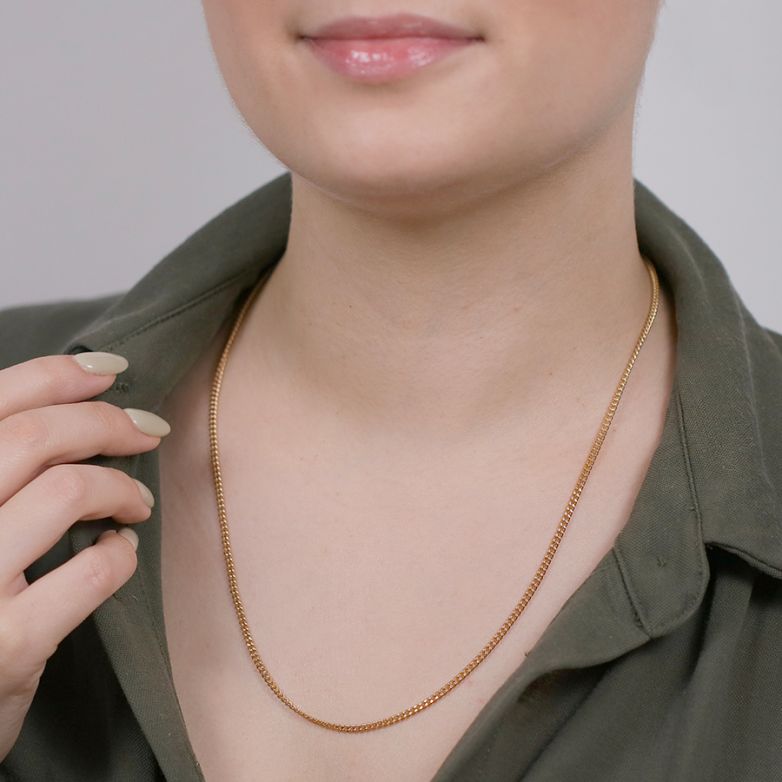 10.97g yellow gold curb chain