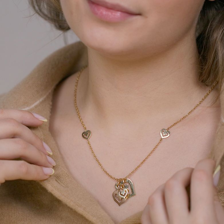 2 gold hearts necklace 10.87g