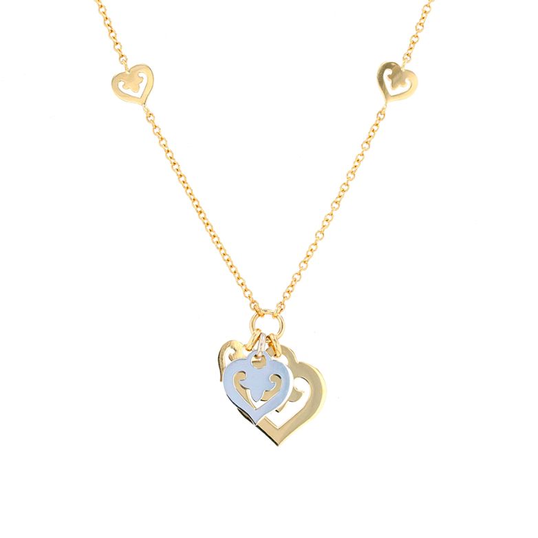 2 gold hearts necklace 10.87g