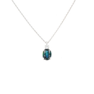 collier or gris saphir et...