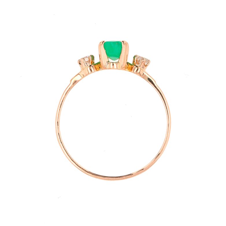 Ring emerald 0.41 carat and...