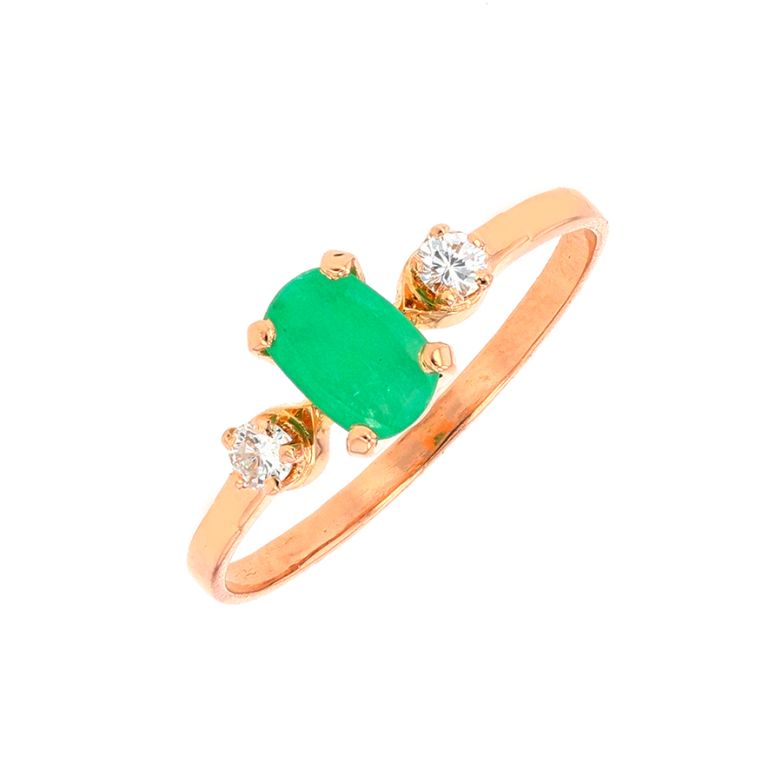 Ring emerald 0.41 carat and...