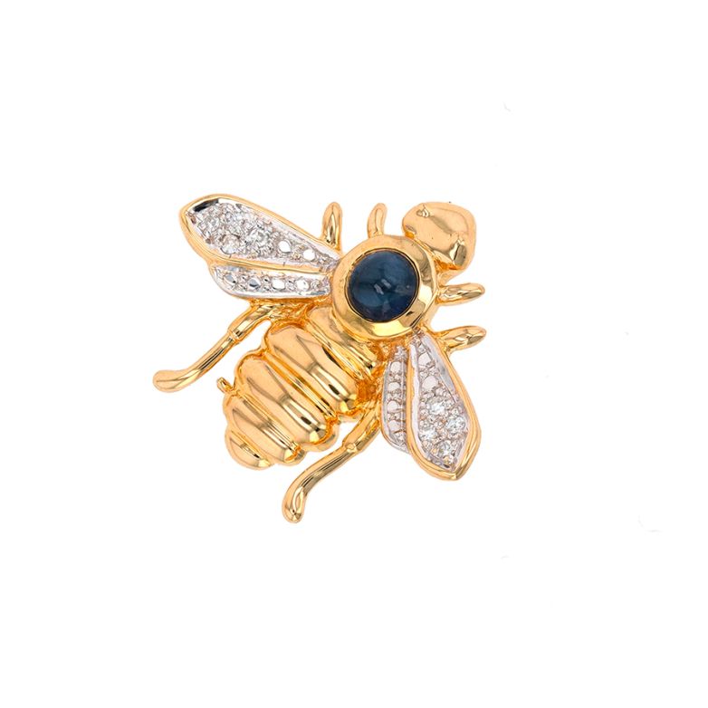 Sapphire bee brooch 0.51...