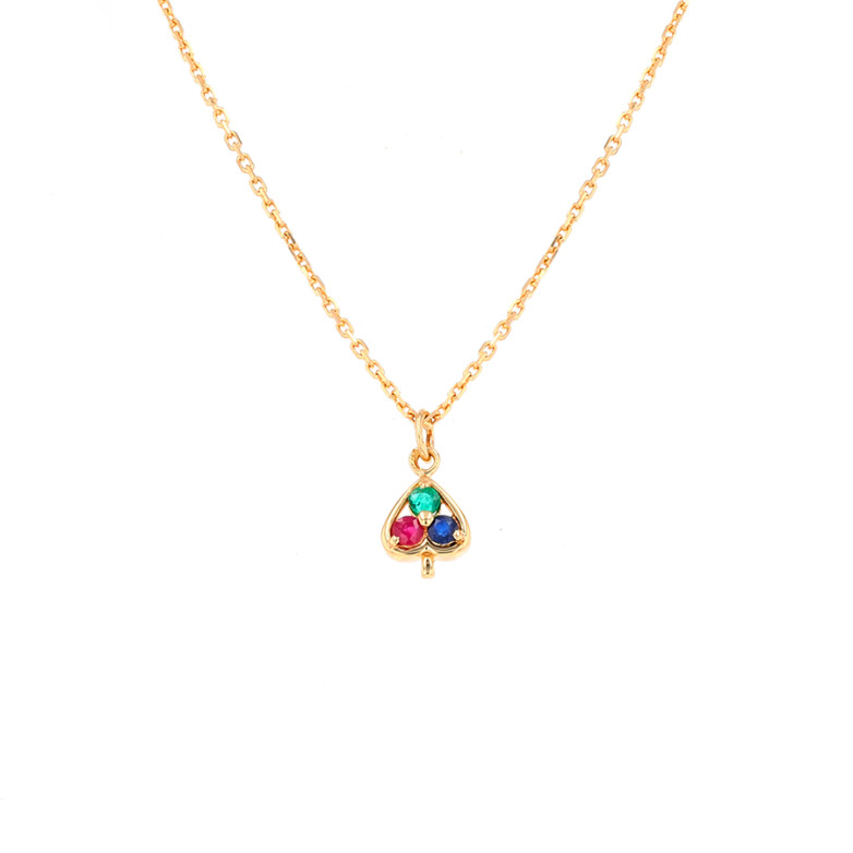 Necklace emerald, ruby,...
