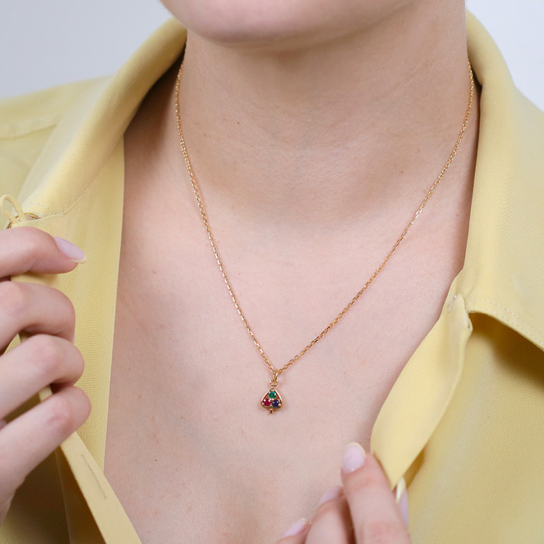Necklace emerald, ruby,...