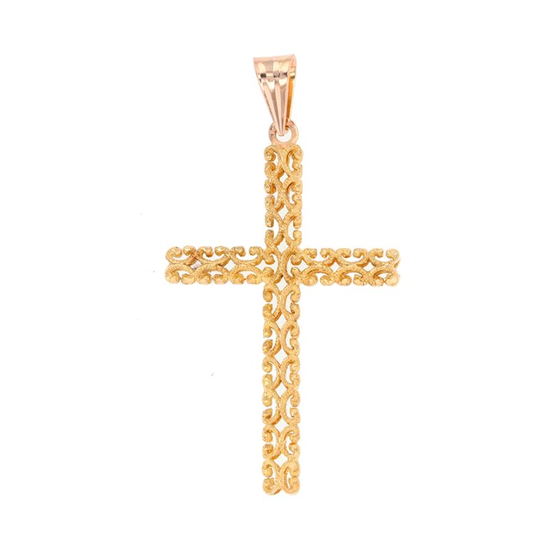 Yellow gold openwork cross...