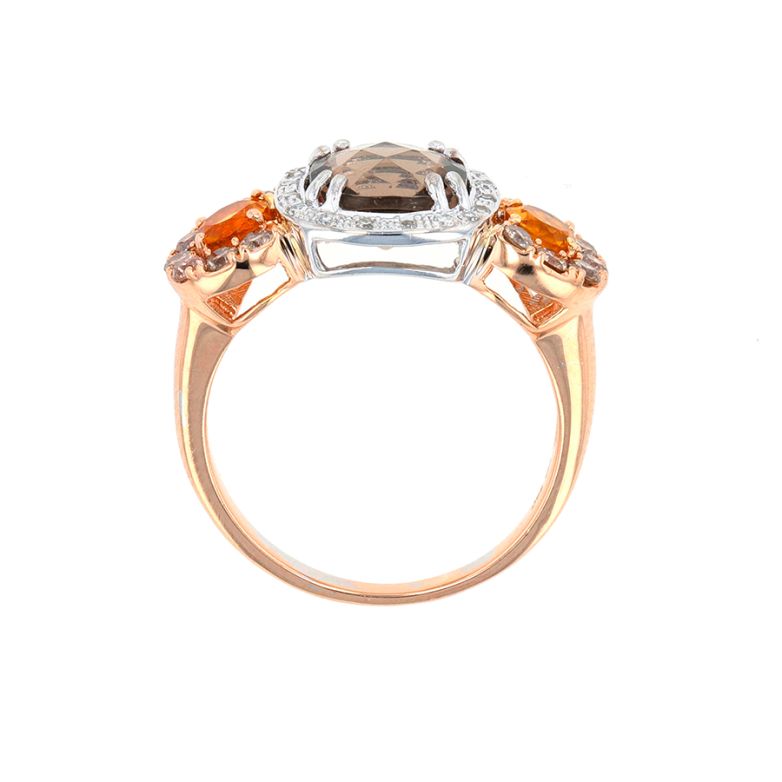 Ring smoky quartz, citrines...
