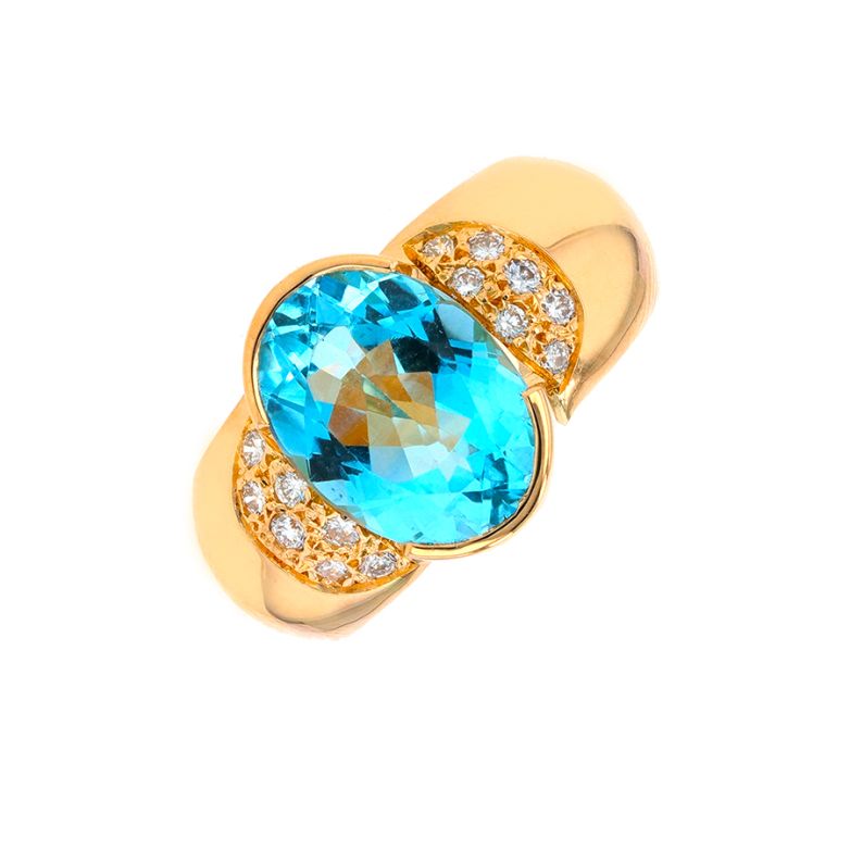 Ring topaz 5.96 carats and...