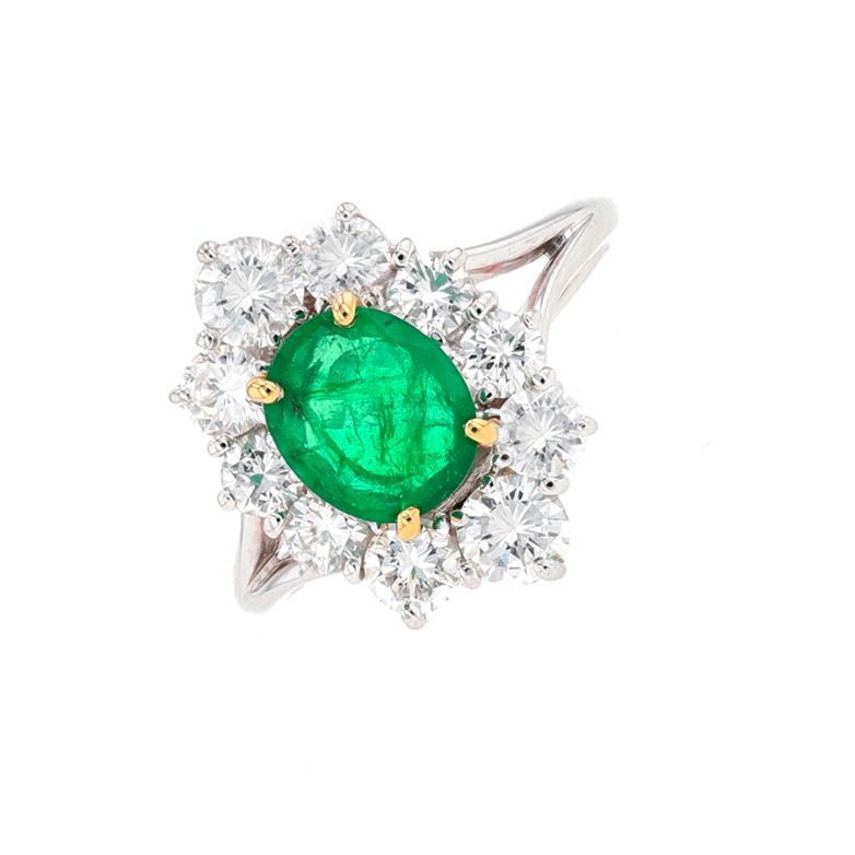 Emerald daisy ring 0.78...