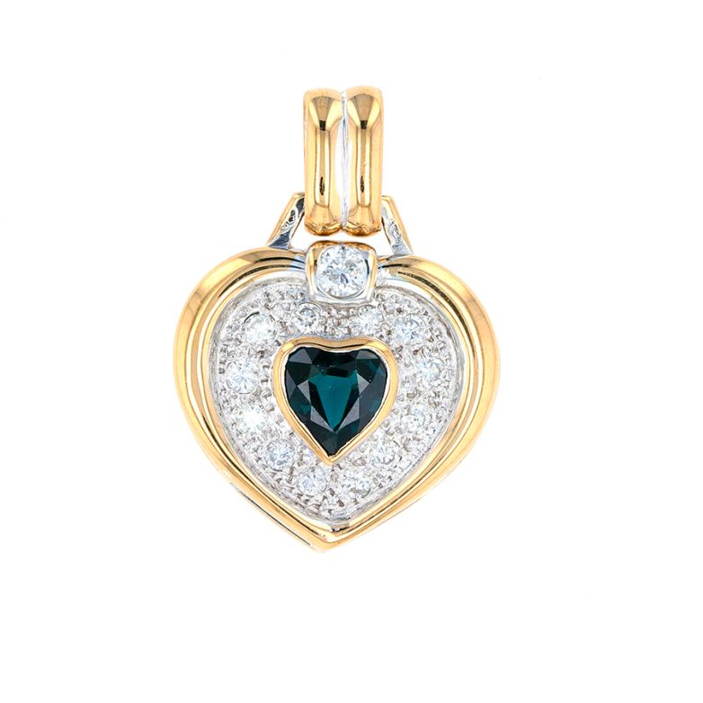 Heart pendant sapphire 0.78...