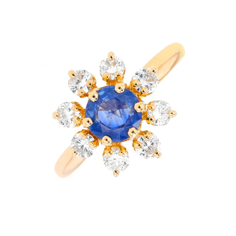 Ring daisy sapphire 1.09...