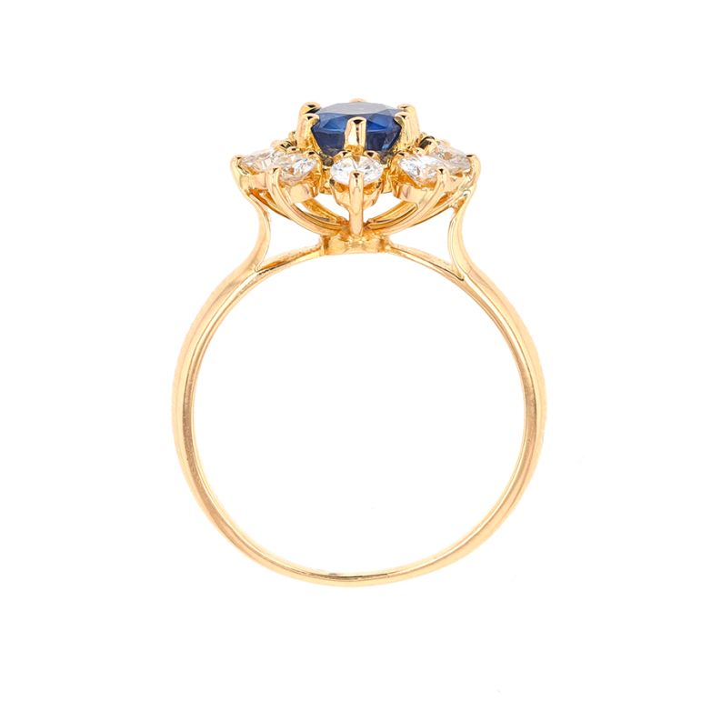 Ring daisy sapphire 1.09...