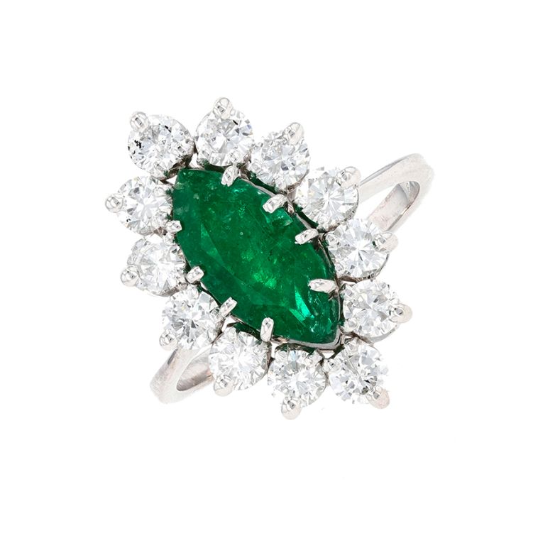 Ring marquise emerald 1.13...