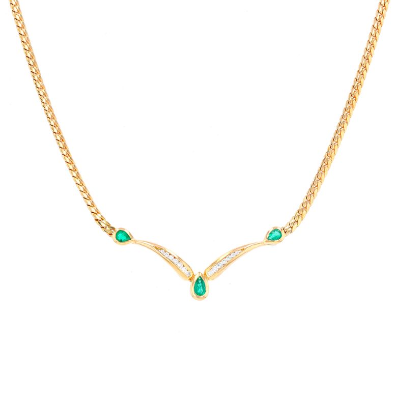 Necklace emeralds 0.40...
