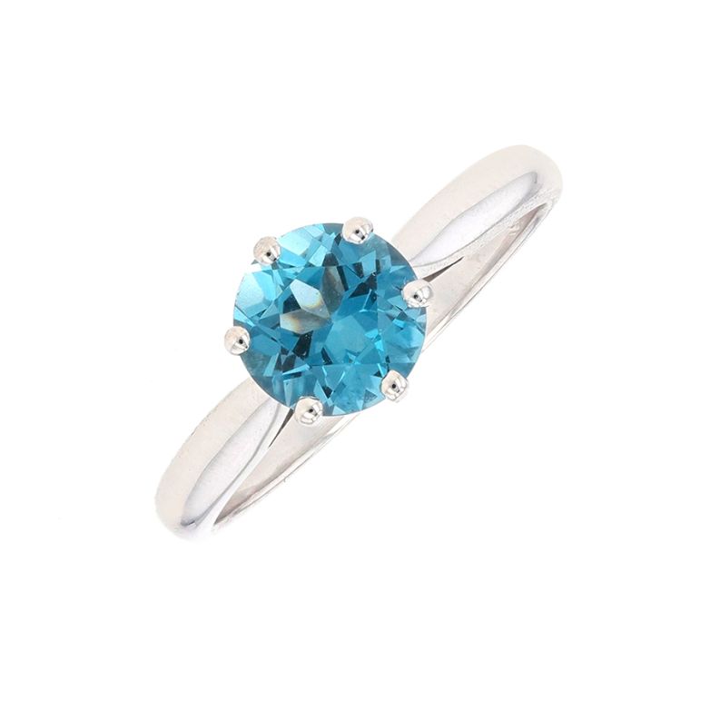 Ring topaz 1.42 carat white...