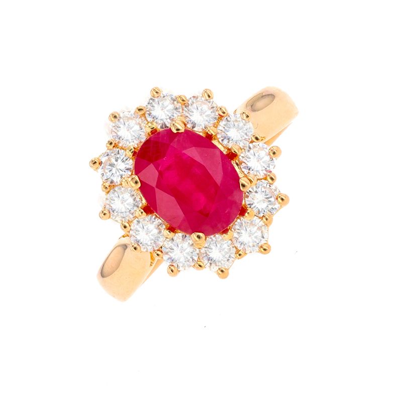 Ring daisy ruby 2.02 carat...