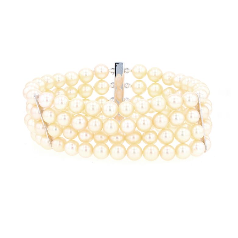 Pearls bracelet white gold...