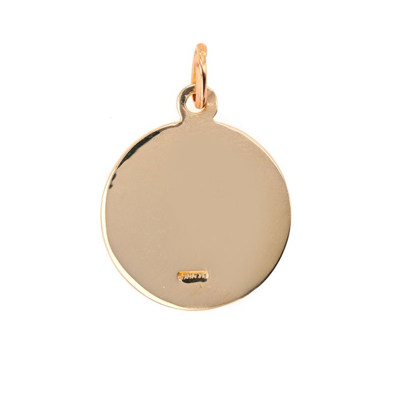 Angel medal in yellow gold...