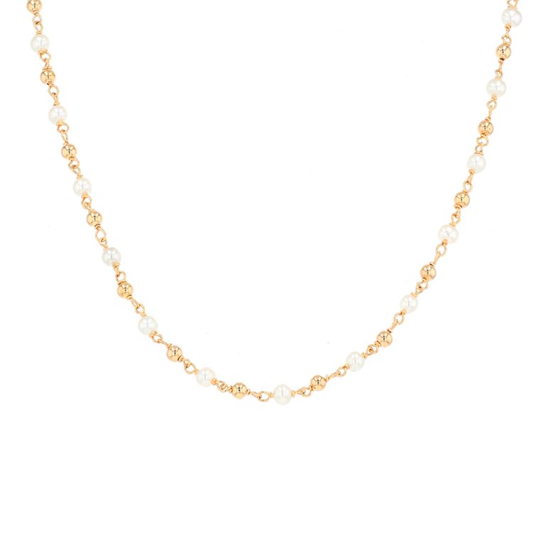 Pearl necklace yellow gold...