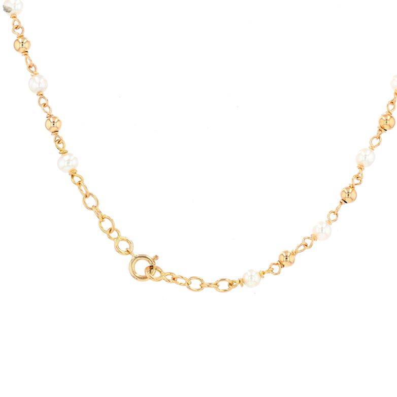 Pearl necklace yellow gold...