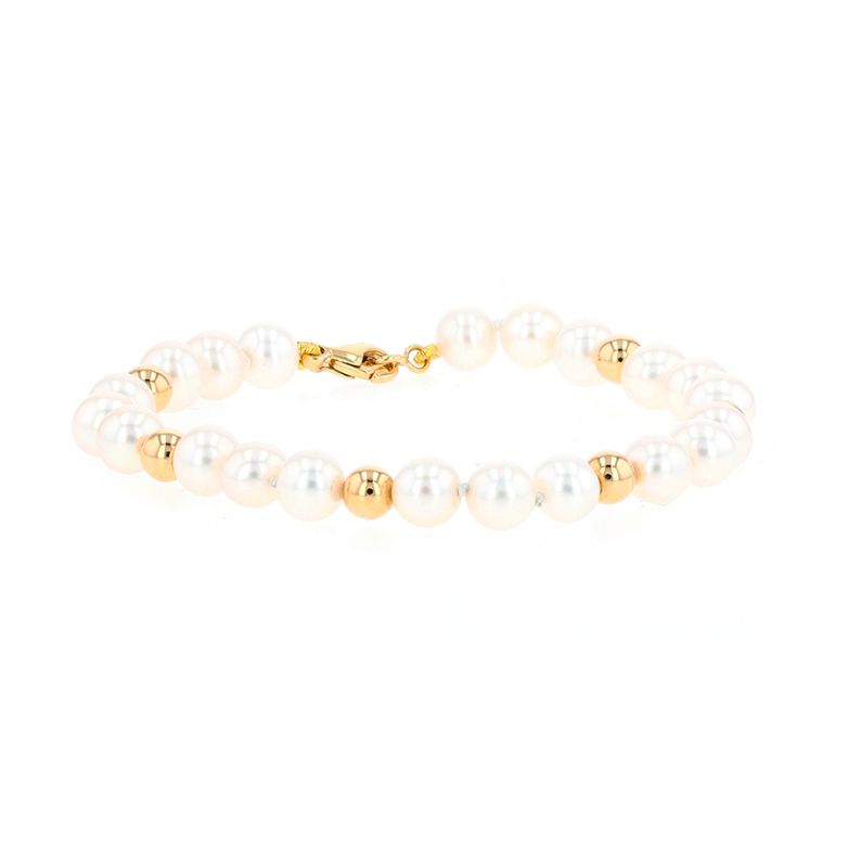Pearl bracelet yellow gold...