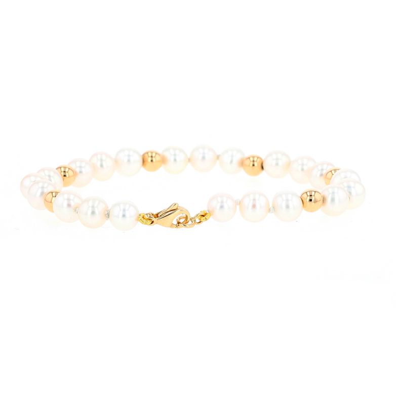 Pearl bracelet yellow gold...