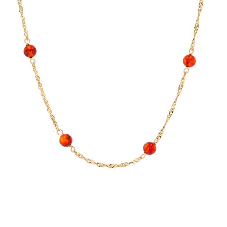Yellow gold amber necklace...