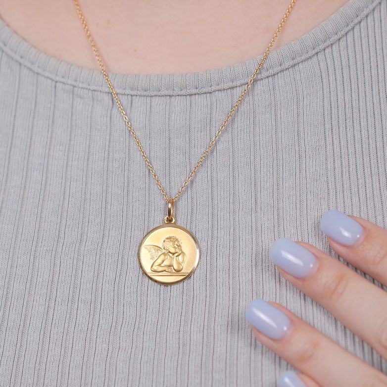 Médaille ange or jaune 4.11g