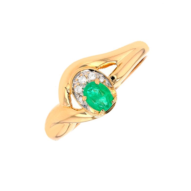 Ring emerald 0.22 carat and...