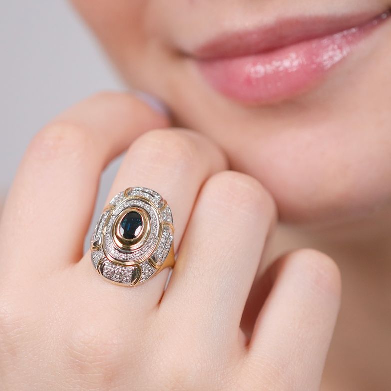 Bague saphir 0.74 carat et...