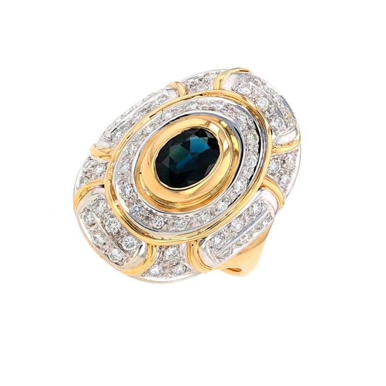 Bague saphir 0.74 carat et...